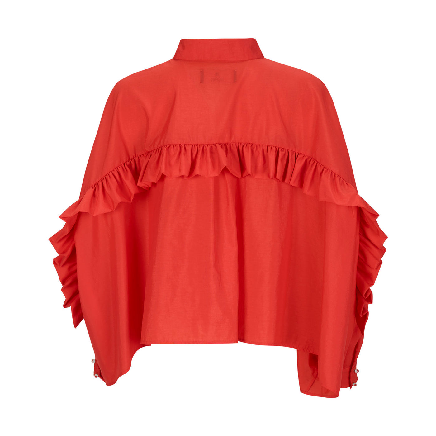 Orange Oversized Shirt with Frill on the back