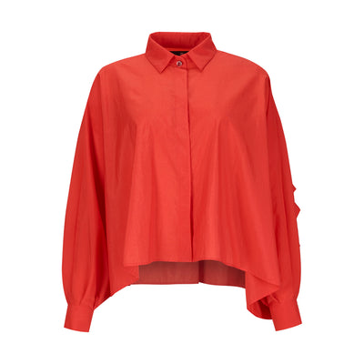Orange Oversized Shirt with Frill on the back