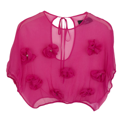 Pink Silk Flower Blouse