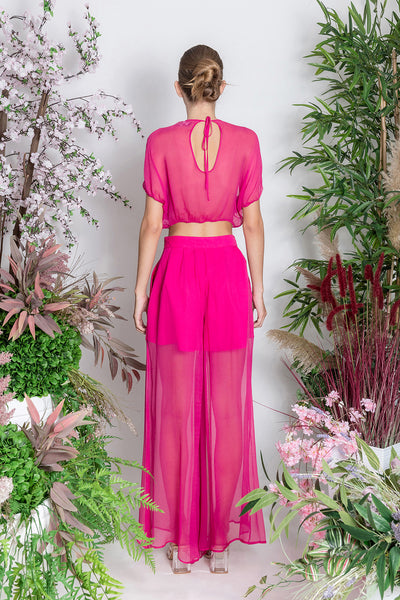 Pink Silk Flower Blouse