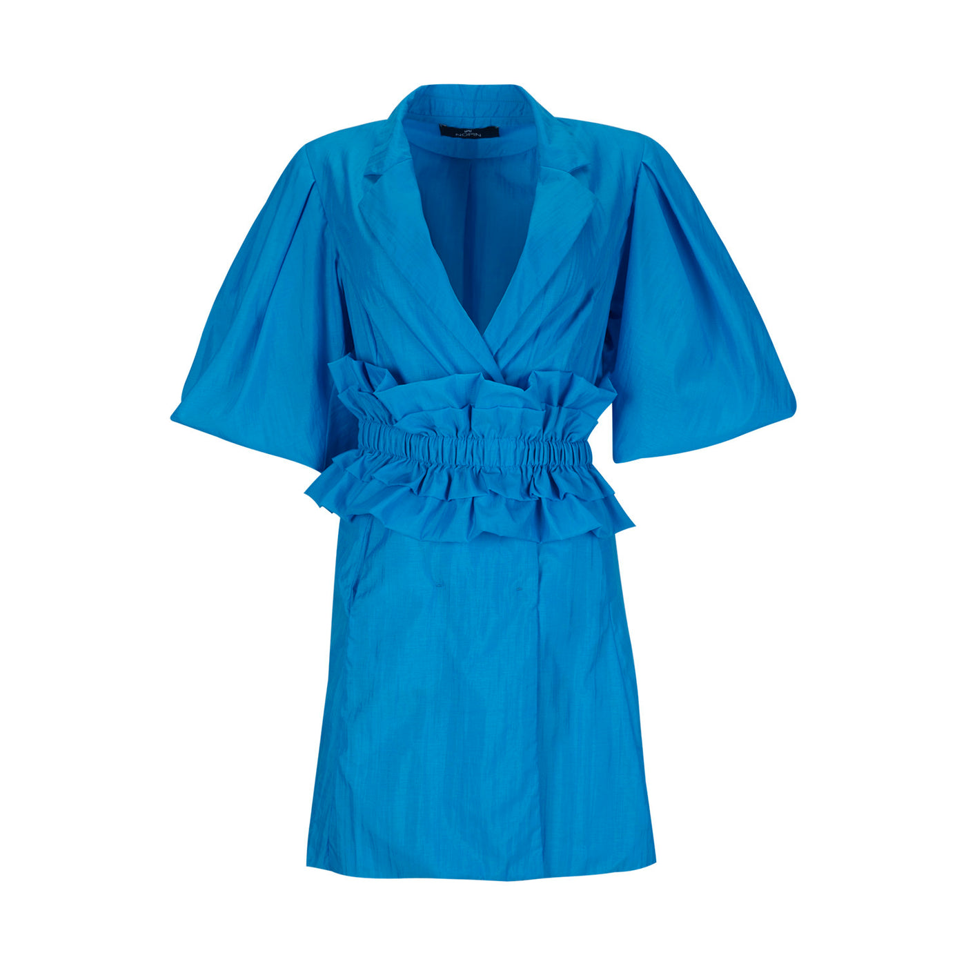 Blue Blazer Dress with Frill Belt