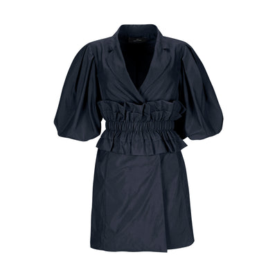 Navy Blazer Dress with Frill Belt