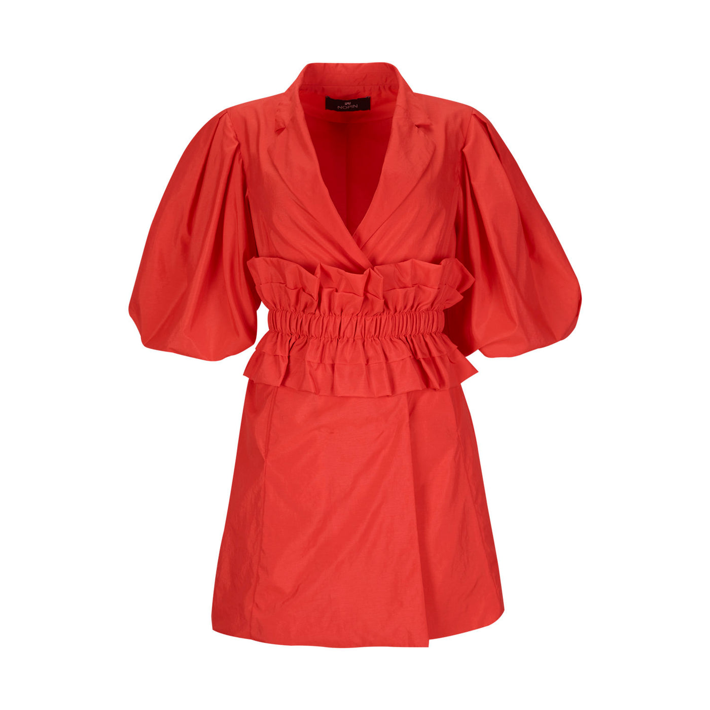 Orange Blazer Dress with Frill Belt