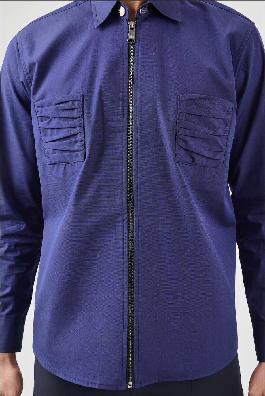 Navy Zip Fastening Shirt - Karim Maher - The Clothing Lounge