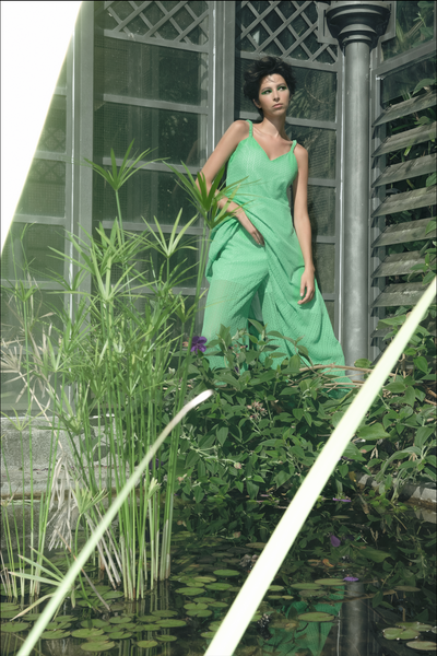 Organic Cotton Lace Green Dress