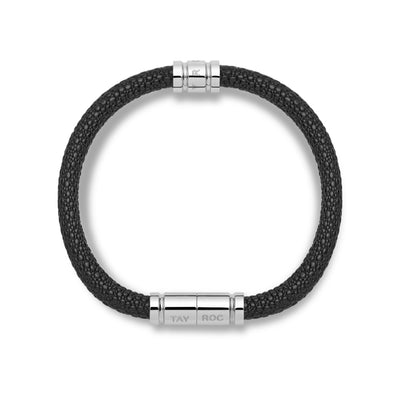 Black Leather Bracelet - One Size - Tayroc