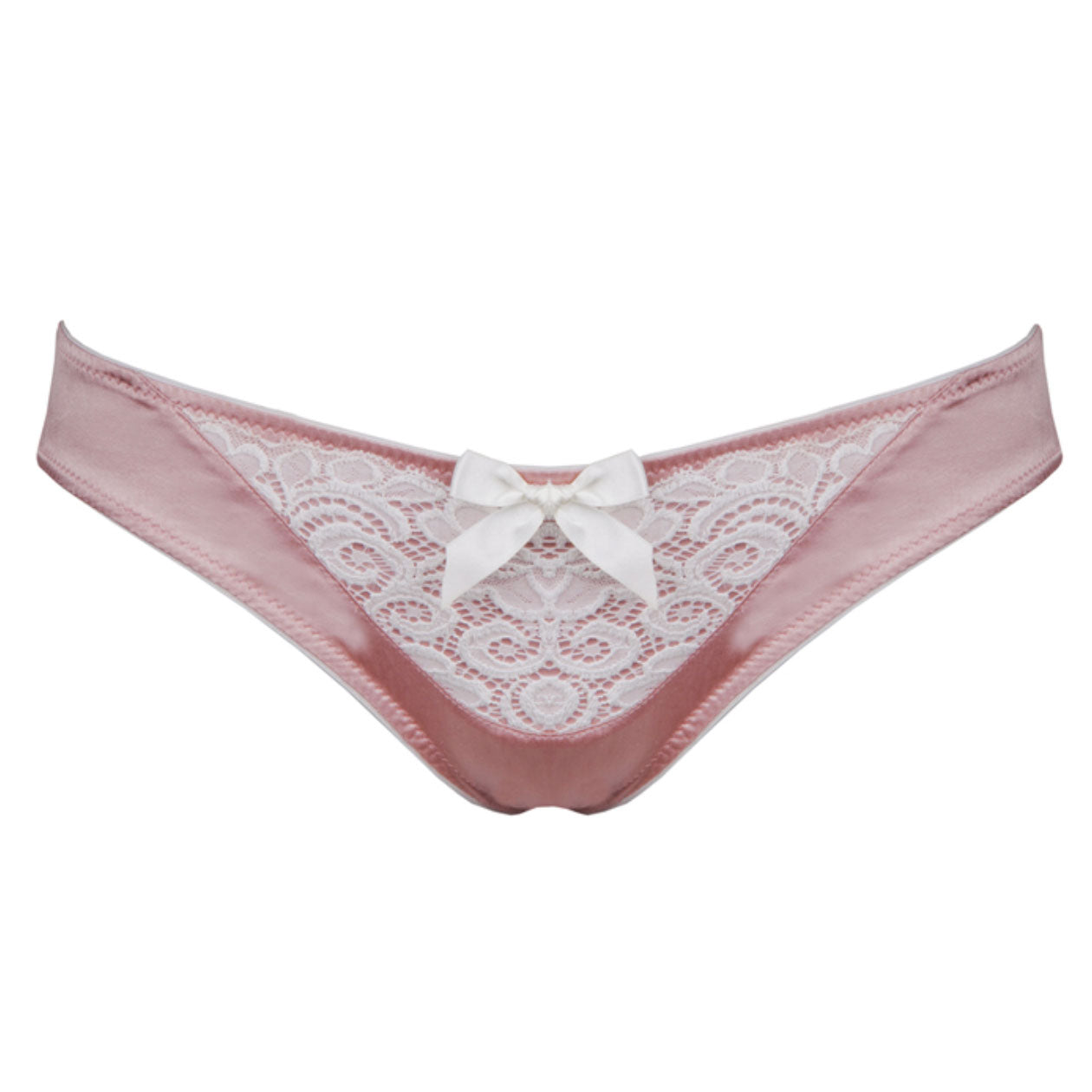 Signature Vintage Rose Lace-Front Thong
