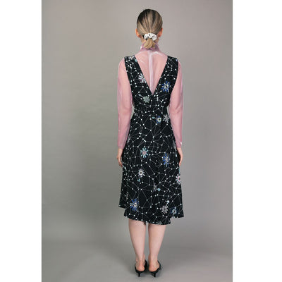 Alog Pinafore Printed Wrap Dress - The Clothing LoungeTramp in Disguise