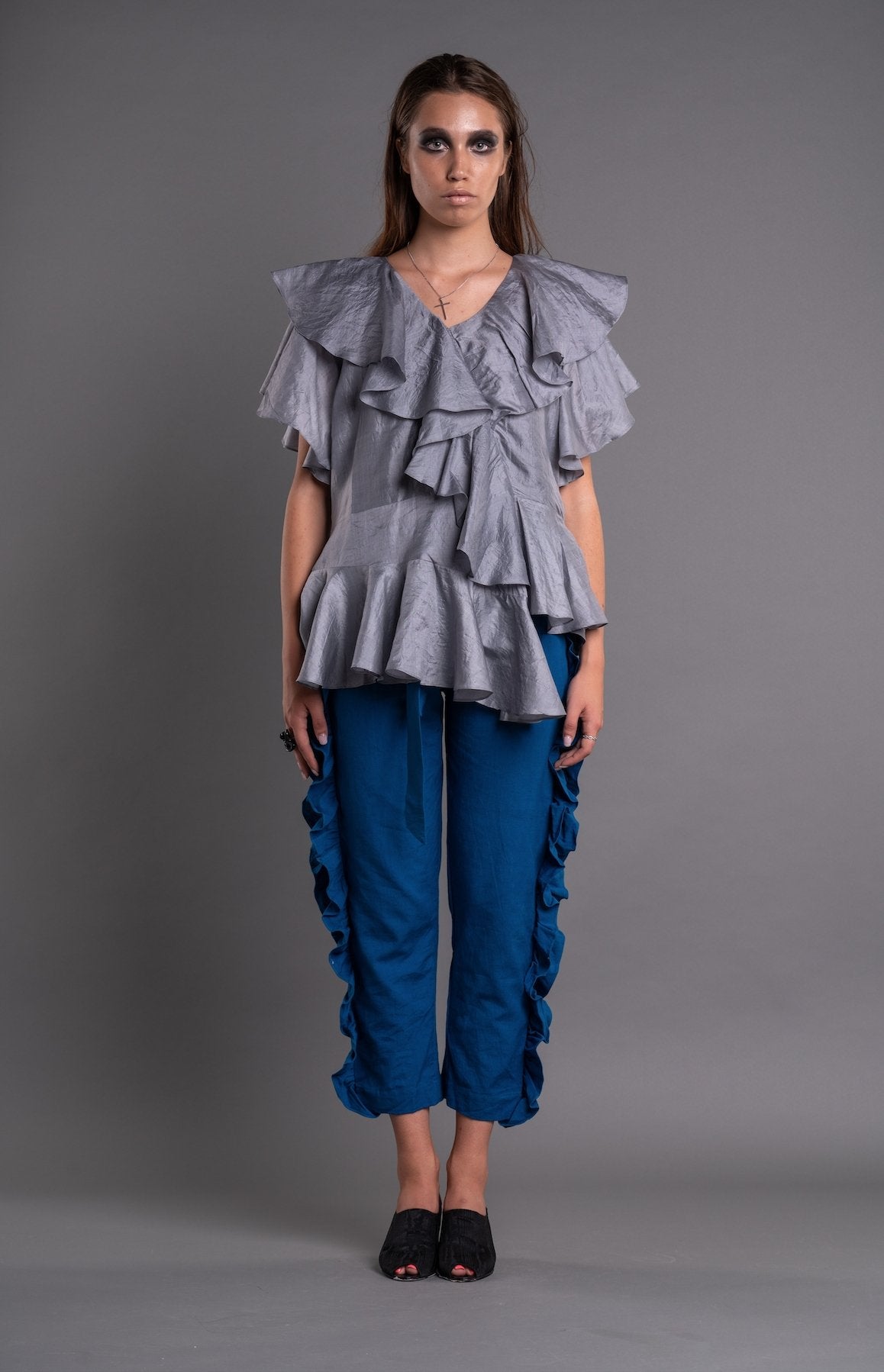 Asymmetric Ruffled Blouse - Dag Dai - The Clothing LoungeDag Dai