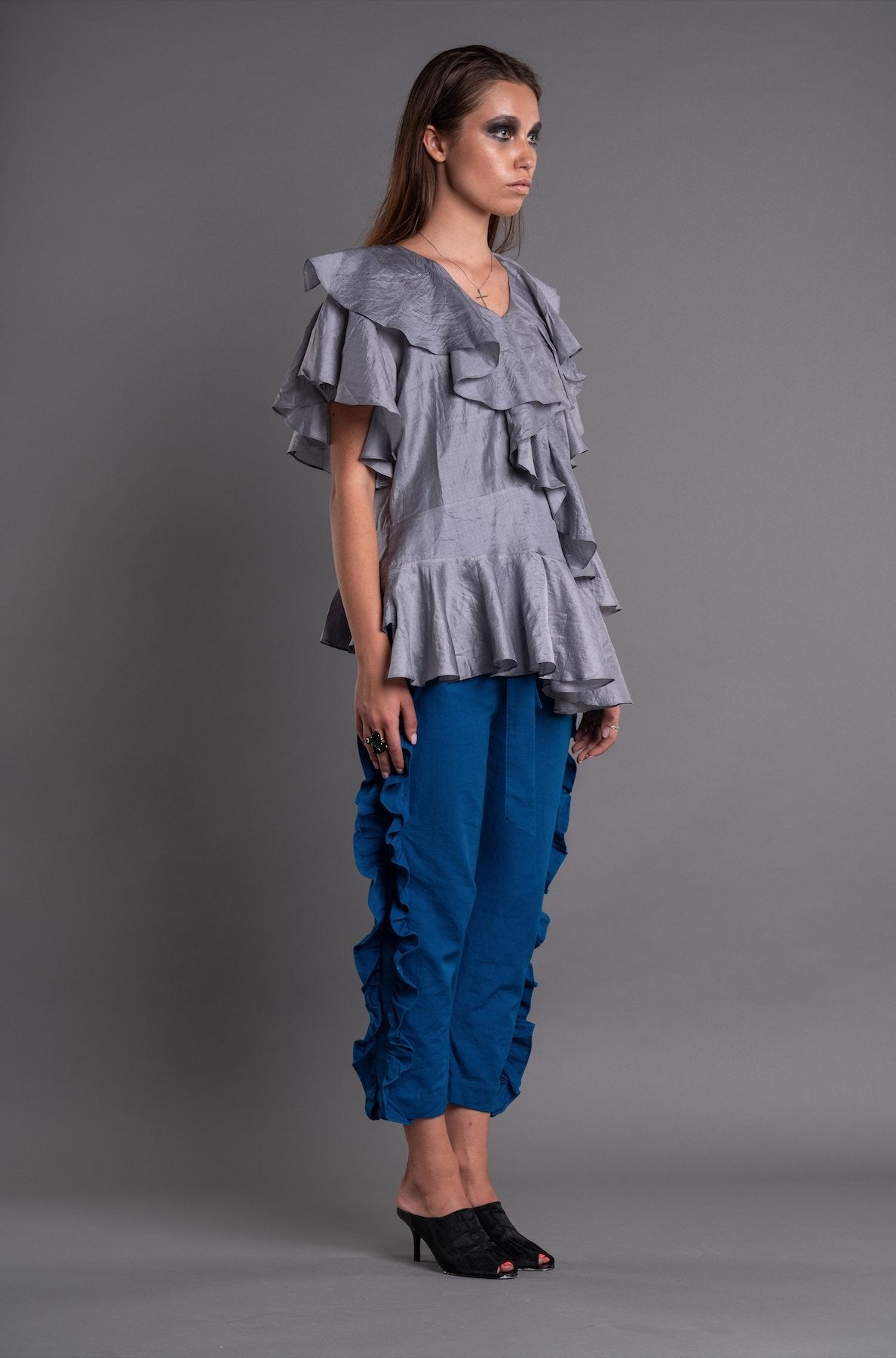 Asymmetric Ruffled Blouse - Dag Dai - The Clothing LoungeDag Dai