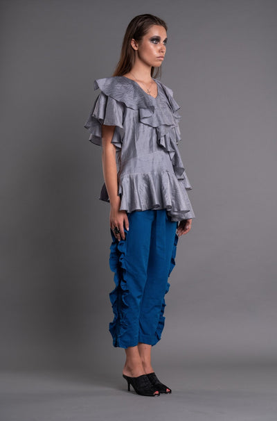 Asymmetric Ruffled Blouse - Dag Dai - The Clothing LoungeDag Dai