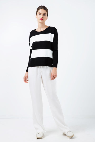 Black and White Striped Sweater - Conquista Fashion - The Clothing LoungeConquista Fashion