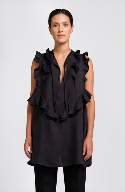 Black hemp blouse - The Clothing LoungeTrame di Stile