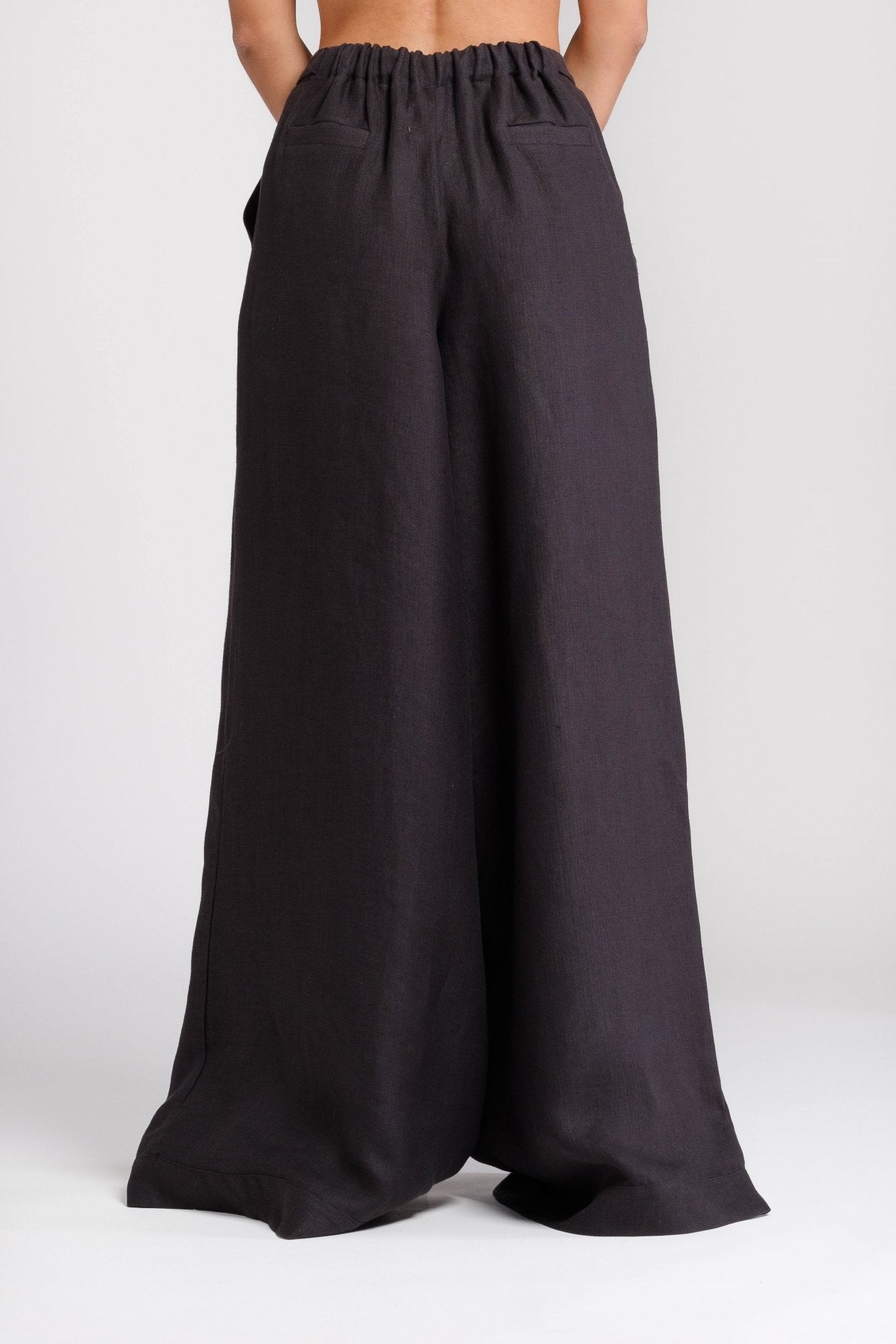 Black hemp palazzo trousers - The Clothing LoungeTrame di Stile