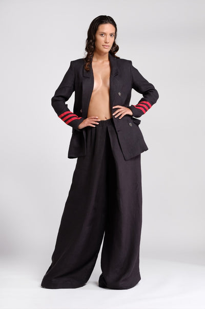 Black hemp palazzo trousers - The Clothing LoungeTrame di Stile