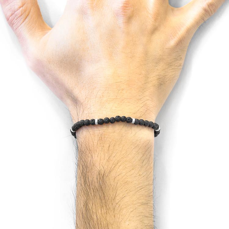 BLACK LAVA TEKAPO SILVER AND STONE BRACELET - The Clothing LoungeANCHOR & CREW