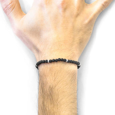 BLACK LAVA TEKAPO SILVER AND STONE BRACELET - The Clothing LoungeANCHOR & CREW