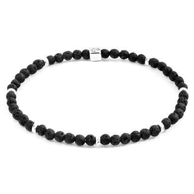 BLACK LAVA TEKAPO SILVER AND STONE BRACELET - The Clothing LoungeANCHOR & CREW