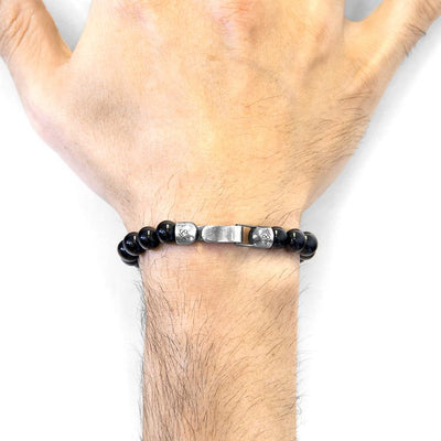 BLACK ONYX NACHI SILVER AND STONE BEADED BRACELET - The Clothing LoungeANCHOR & CREW