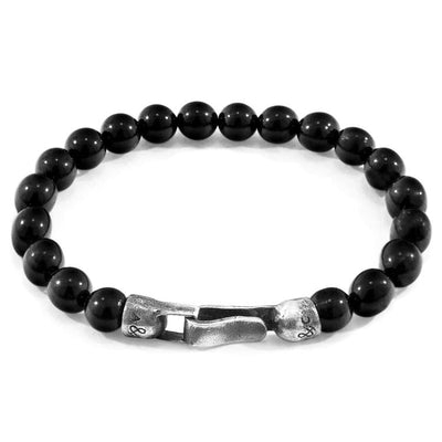 BLACK ONYX NACHI SILVER AND STONE BEADED BRACELET - The Clothing LoungeANCHOR & CREW