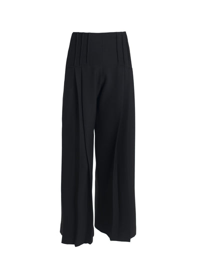 Black Ribbed Wide Pants - The Clothing LoungeNOPIN