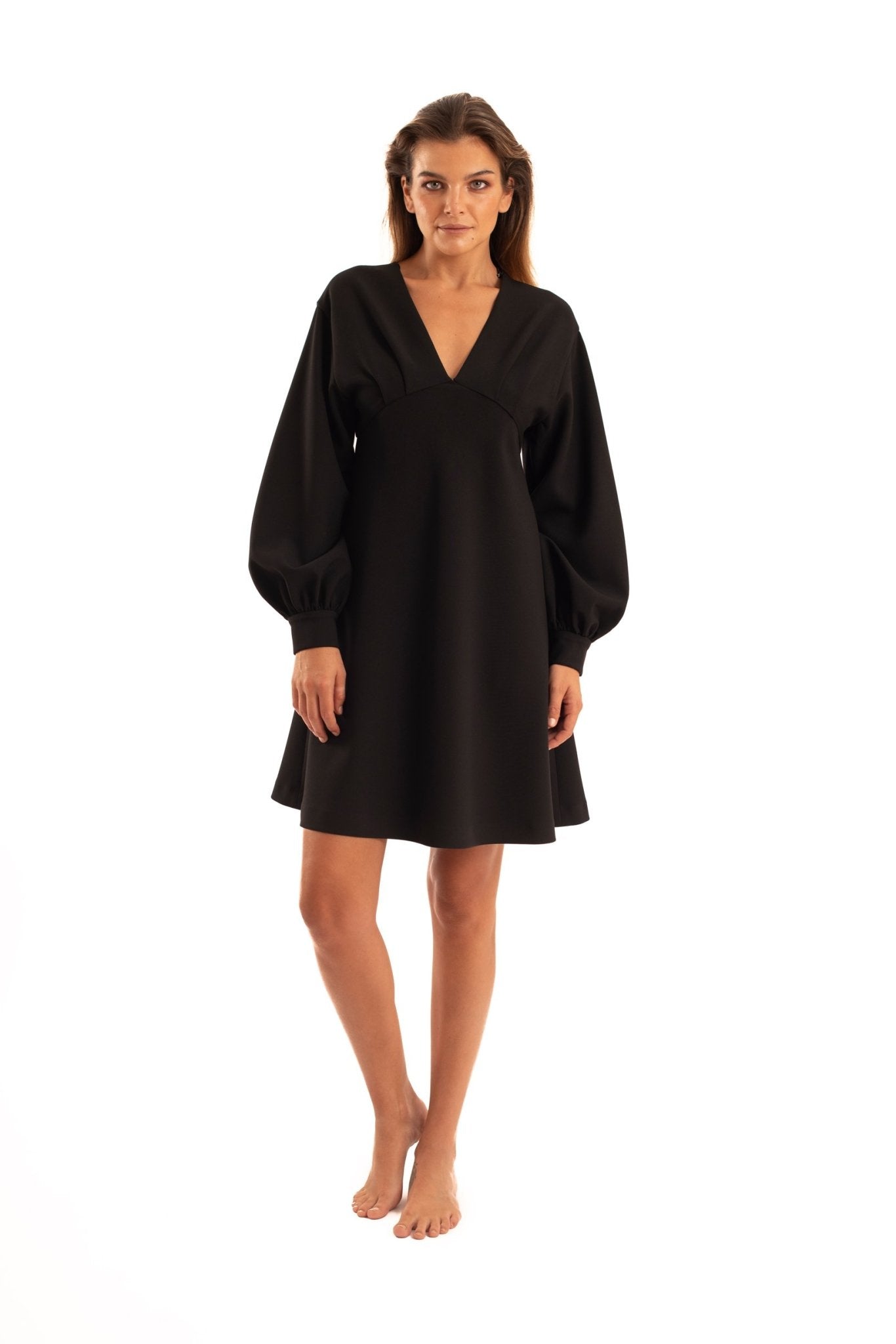 Black V-neck Dress - The Clothing LoungeNOPIN