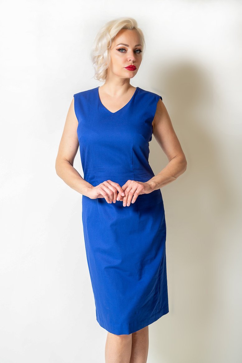 Blue Cotton Dress - The Clothing LoungeModa De La Maria