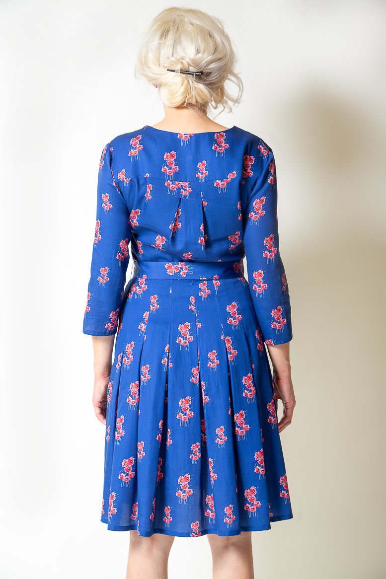 Blue Cotton Printed Dress - The Clothing LoungeModa De La Maria