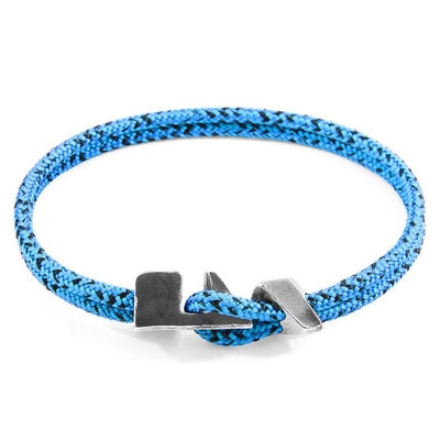 BLUE NOIR BRIXHAM SILVER AND ROPE BRACELET - The Clothing LoungeANCHOR & CREW