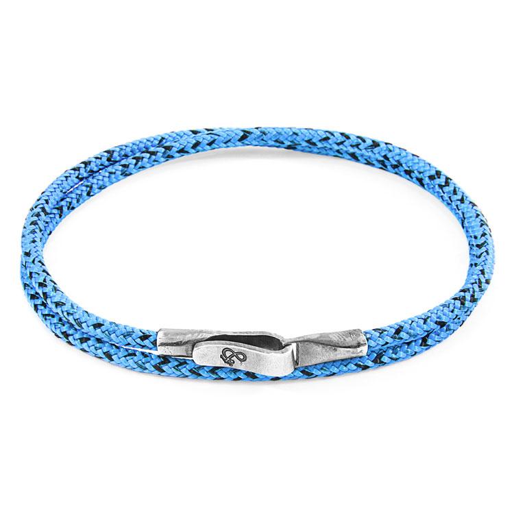 BLUE NOIR LIVERPOOL SILVER AND ROPE BRACELET - The Clothing LoungeANCHOR & CREW