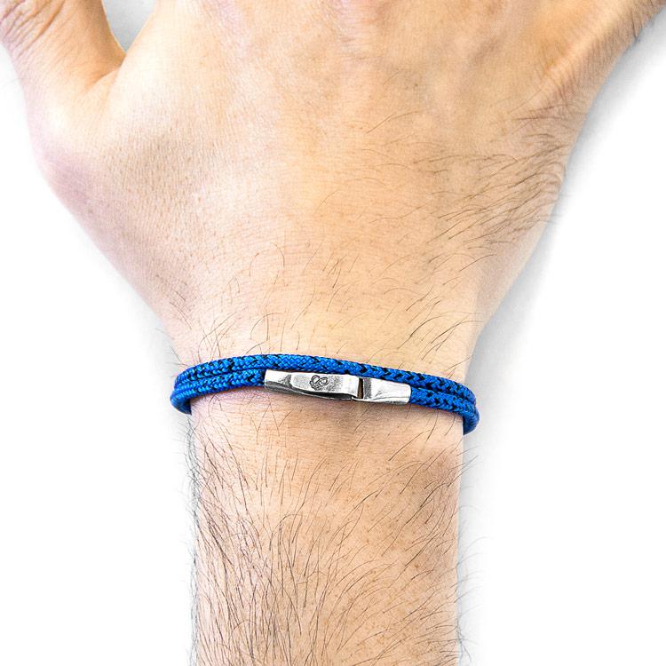 BLUE NOIR LIVERPOOL SILVER AND ROPE BRACELET - The Clothing LoungeANCHOR & CREW