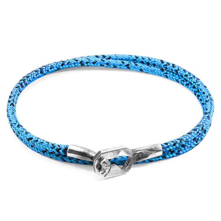 BLUE NOIR TENBY SILVER AND ROPE BRACELET - The Clothing LoungeANCHOR & CREW