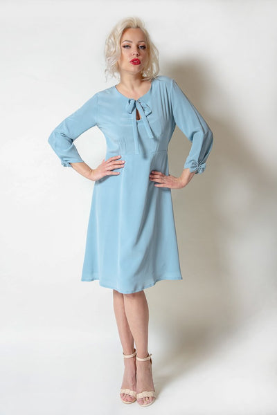 Blue Silk Dress - The Clothing LoungeModa De La Maria