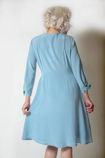Blue Silk Dress - The Clothing LoungeModa De La Maria