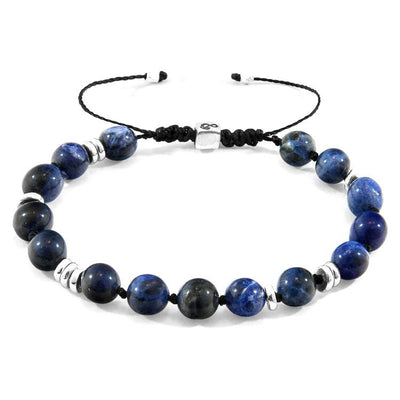 BLUE SODALITE AGAYA SILVER AND STONE BEADED MACRAME BRACELET - The Clothing LoungeANCHOR & CREW