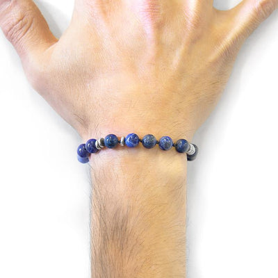 BLUE SODALITE AGAYA SILVER AND STONE BEADED MACRAME BRACELET - The Clothing LoungeANCHOR & CREW