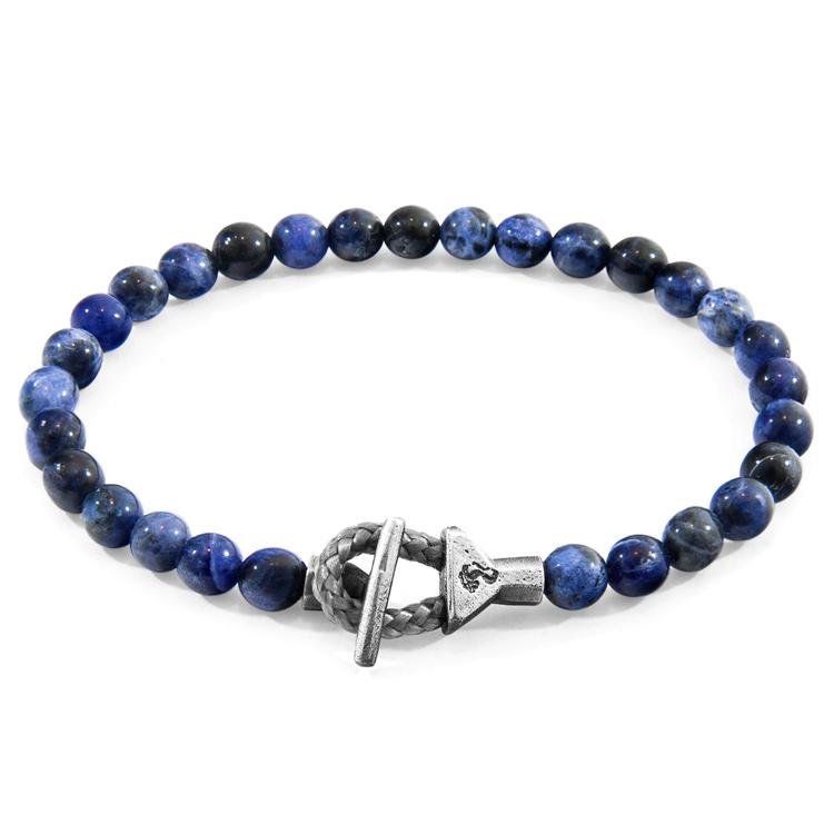 BLUE SODALITE MANTARO SILVER AND STONE BRACELET - The Clothing LoungeANCHOR & CREW