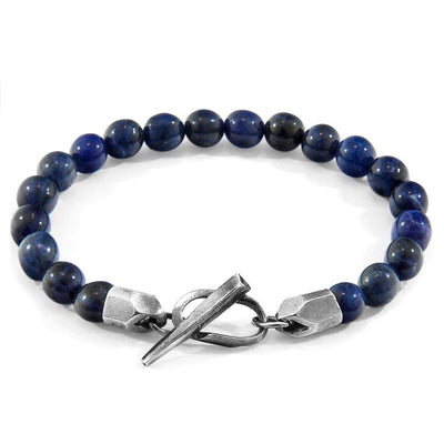 BLUE SODALITE TINAGO SILVER AND STONE BEADED BRACELET - The Clothing LoungeANCHOR & CREW