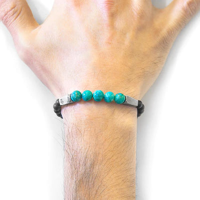 BLUE TURQUOISE HUKOU SILVER AND STONE BRACELET - The Clothing LoungeANCHOR & CREW
