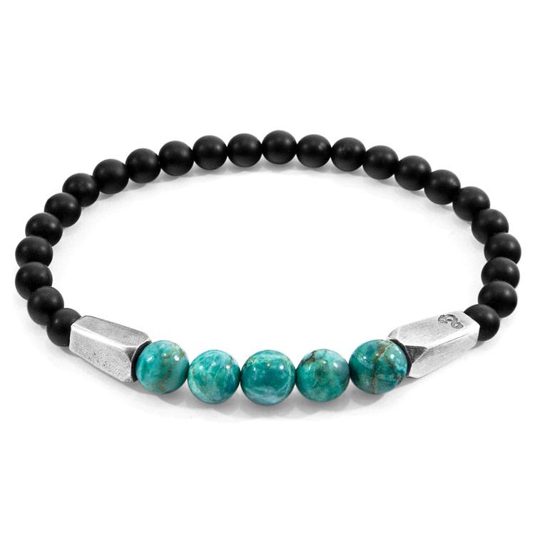 BLUE TURQUOISE HUKOU SILVER AND STONE BRACELET - The Clothing LoungeANCHOR & CREW