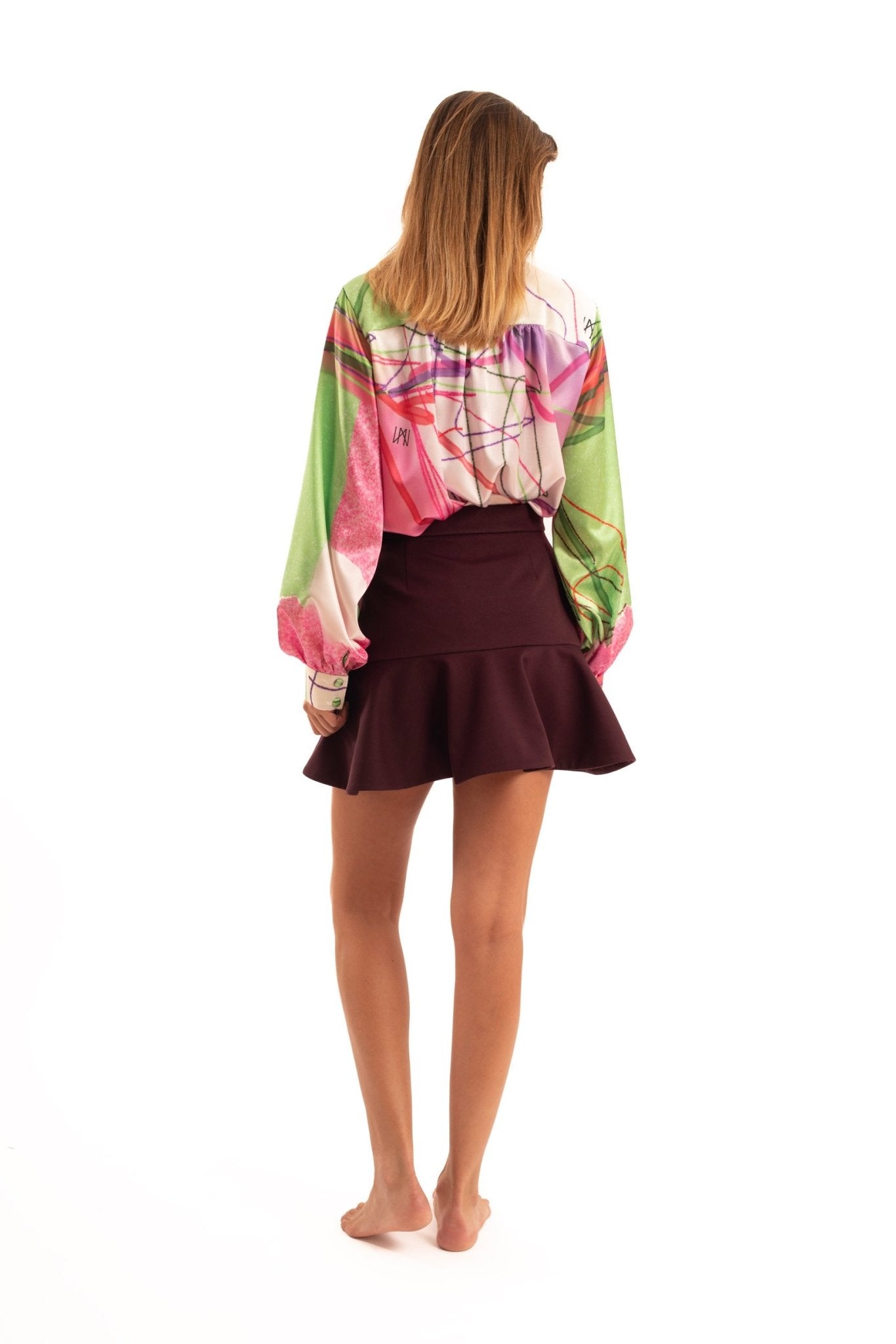 Bordeaux Mini Evasée Skirt - The Clothing LoungeNOPIN