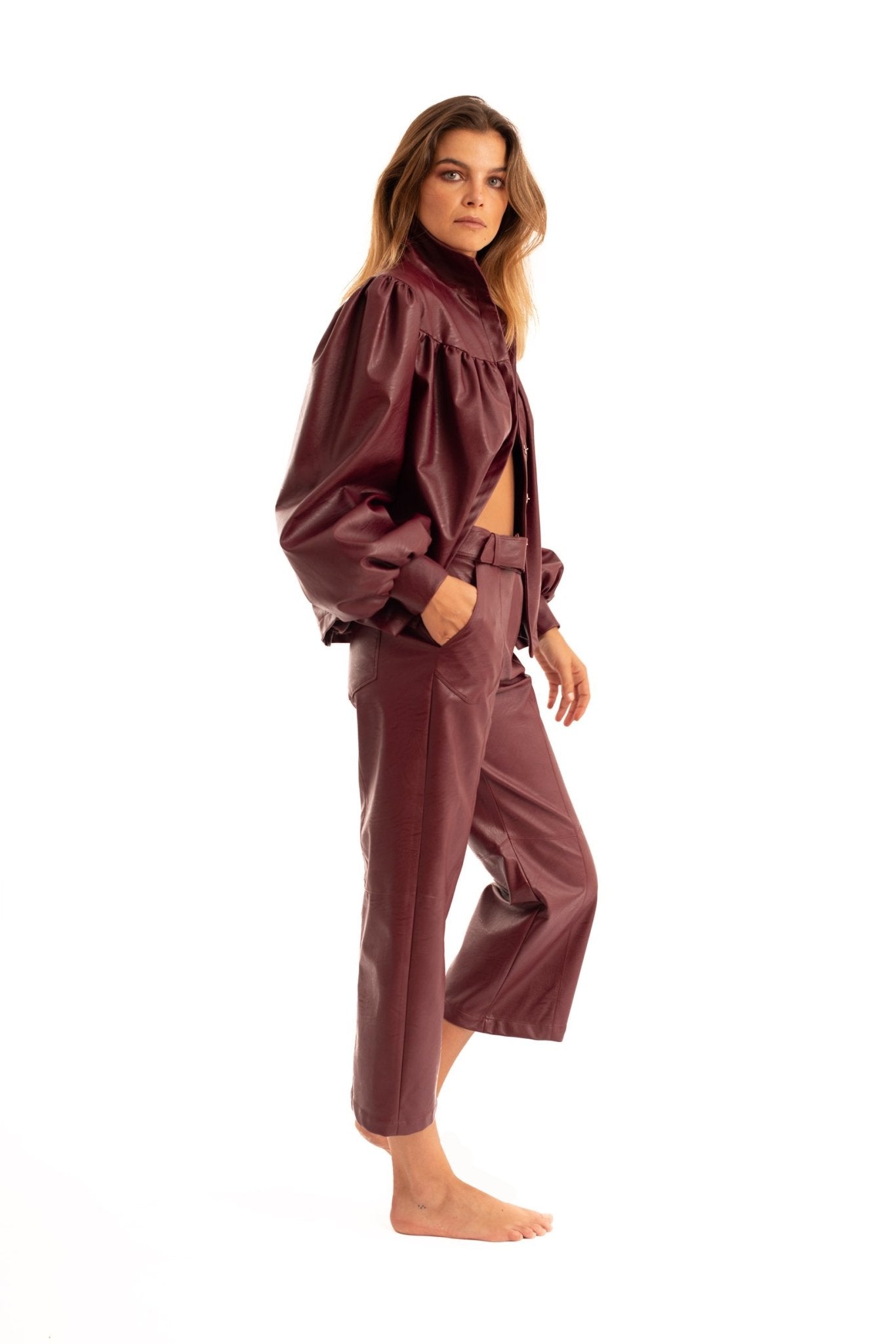 Bordeaux Nappa Balone Coat - The Clothing LoungeNOPIN
