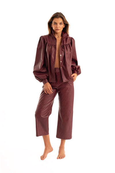 Bordeaux Nappa Balone Coat - The Clothing LoungeNOPIN