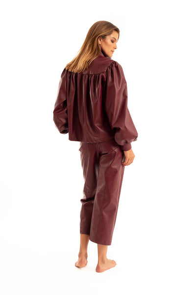 Bordeaux Nappa Balone Coat - The Clothing LoungeNOPIN