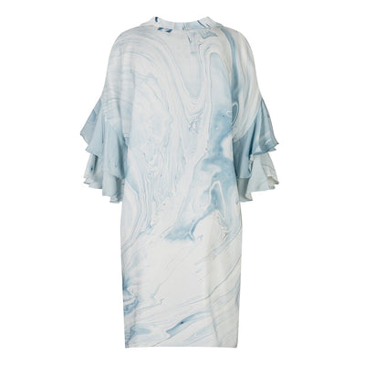 Bow Neck Marbled Dress - The Clothing LoungeEdward Mongzar