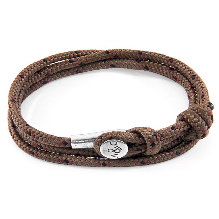 BROWN DUNDEE SILVER AND ROPE BRACELET - The Clothing LoungeANCHOR & CREW