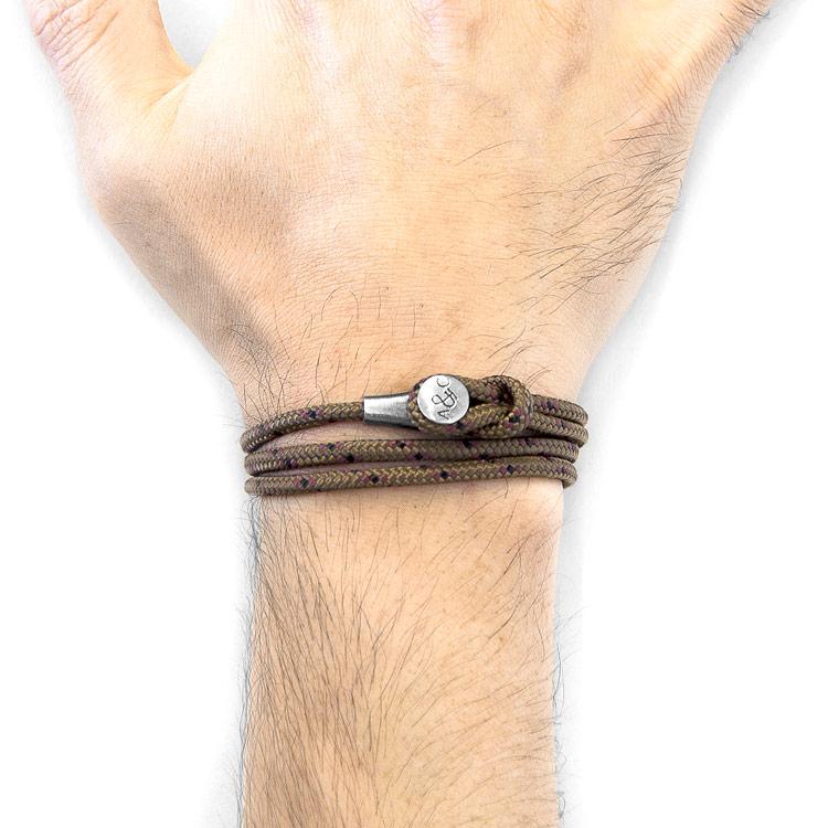 BROWN DUNDEE SILVER AND ROPE BRACELET - The Clothing LoungeANCHOR & CREW