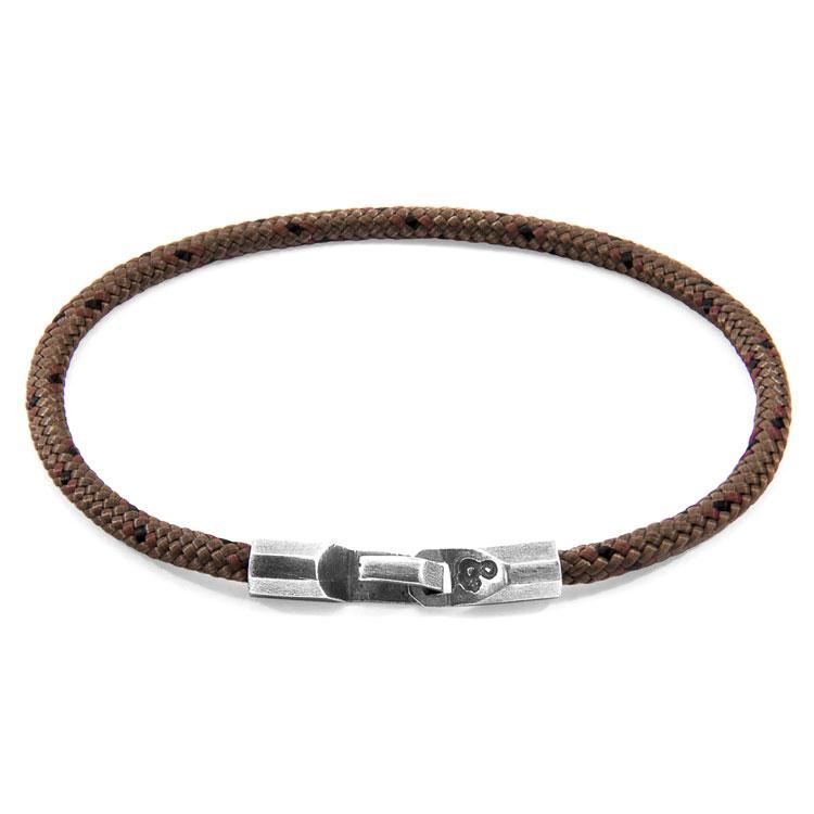 BROWN TALBOT SILVER AND ROPE BRACELET - The Clothing LoungeANCHOR & CREW