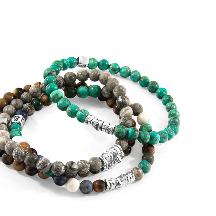BROWN TIGERS EYE ATRATO SILVER AND STONE BRACELET - The Clothing LoungeANCHOR & CREW