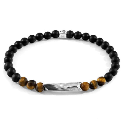 BROWN TIGERS EYE ORINOCO SILVER AND STONE BRACELET - The Clothing LoungeANCHOR & CREW